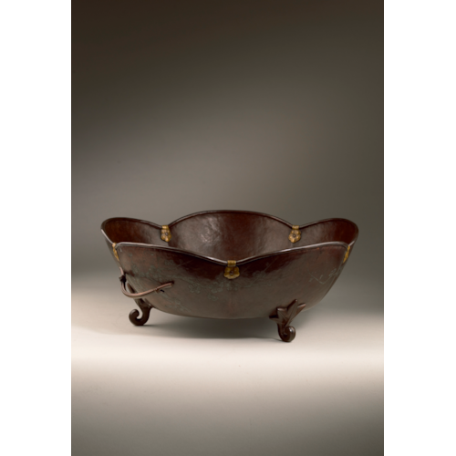 Bronze Offering Bowl with Silver Inlay